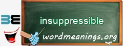 WordMeaning blackboard for insuppressible